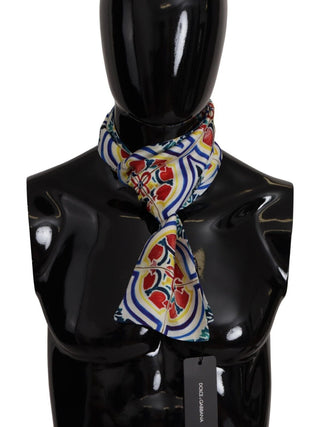 Dolce & Gabbana Accessories Multicolor Multicolor Majolica Men Neck Wrap Shawl Scarf
