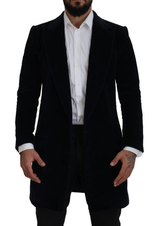 Dolce & Gabbana Blazers Black / IT46 | S / Material: 100% Cotton Elegant Black Cotton Long Cardigan Jacket