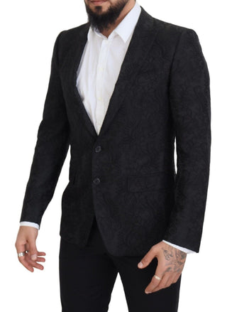 Dolce & Gabbana Blazers Black / IT48 | M / Material: 57% Acetate, 40% Polyester, 3% Nylon Elegant Slim Fit Peak Lapel Blazer