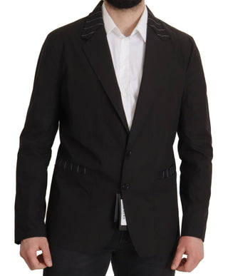 Dolce & Gabbana Blazers Elegant Black Cotton-Wool Blend Blazer Jacket