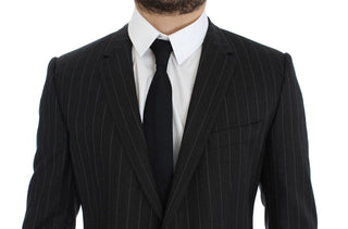 Dolce & Gabbana Blazers IT50 | L / Gray / Material: 95% Wool, 5% Virgin wool Chic Gray Striped Wool Blazer Jacket