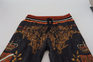 Dolce & Gabbana Clothing Baroque Crown Silk Sweatpants