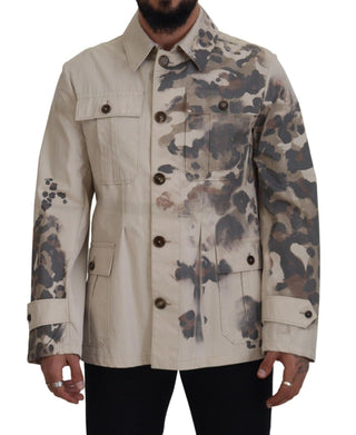 Dolce & Gabbana Clothing Beige / IT50 | L / Material: 100% Cotton Elegant Beige Cotton Button-Down Shirt