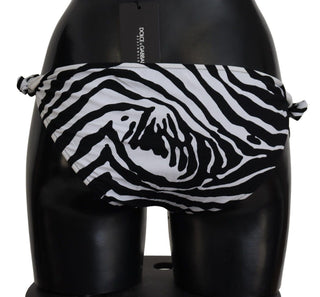 Dolce & Gabbana Clothing Black and White / IT4 | L / Material: 75% Nylon, 25% Elastane Zebra Print Bikini Bottom Elegance