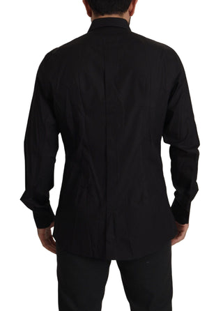 Dolce & Gabbana Clothing Black GOLD Slim Fit Tuxedo Dress Shirt