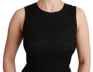 Dolce & Gabbana Clothing Black / IT36 | XS / Material: 64% Viscose 30% Acetate 4% Nylon 2% Elastane Sleek Black Bodycon Sleeveless Dress