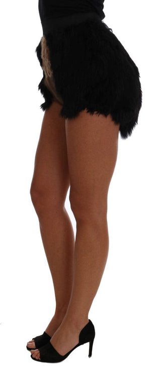 Dolce & Gabbana Clothing Black / IT40|S / Material: 50% Mink fur, 50% Nutria fur Exquisite Black Mink Fur Mini Shorts