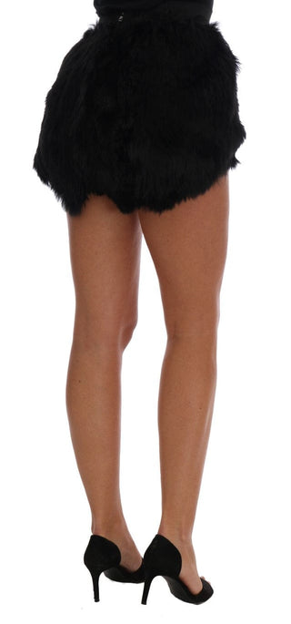 Dolce & Gabbana Clothing Black / IT40|S / Material: 50% Mink fur, 50% Nutria fur Exquisite Black Mink Fur Mini Shorts