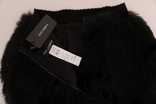 Dolce & Gabbana Clothing Black / IT40|S / Material: 50% Mink fur, 50% Nutria fur Exquisite Black Mink Fur Mini Shorts