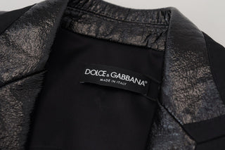 Dolce & Gabbana Clothing Black / IT40|S / Material: 95% Cotton, 4% Silk, 1% Polyester Elegant Cropped Black Designer Jacket