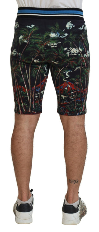 Dolce & Gabbana Clothing Black / IT44 | XS / Material: 100% Cotton Volcano Print Casual Knee-Length Shorts