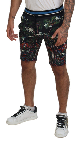 Dolce & Gabbana Clothing Black / IT44 | XS / Material: 100% Cotton Volcano Print Casual Knee-Length Shorts