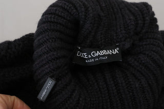 Dolce & Gabbana Clothing Black / IT48 | M / Material: 65% Virgin Wool, 35% Cashmere Elegant Black Wool-Cashmere Pullover Sweater