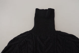 Dolce & Gabbana Clothing Black / IT48 | M / Material: 65% Virgin Wool, 35% Cashmere Elegant Black Wool-Cashmere Pullover Sweater