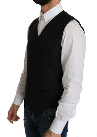 Dolce & Gabbana Clothing Black / IT48 | M / Material: 98% Silk, 2% Polyester Elegant Black Silk Blend Formal Vest