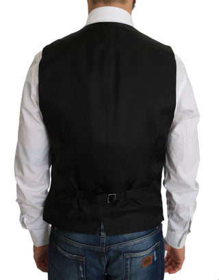 Dolce & Gabbana Clothing Black / IT48 | M / Material: 98% Silk, 2% Polyester Elegant Black Silk Blend Formal Vest