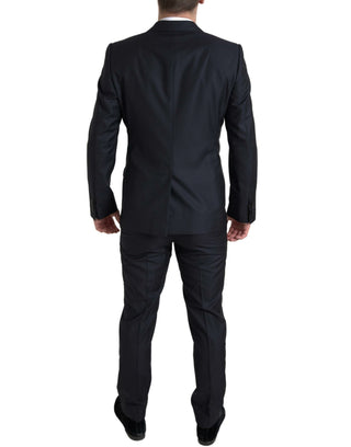 Dolce & Gabbana Clothing Black / IT50 | L Elegant Black Silk Blend Martini Suit