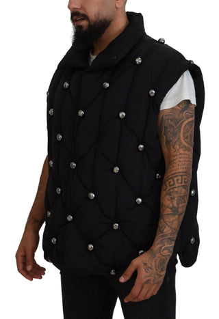 Dolce & Gabbana Clothing Black / IT50 | L / Material: 100% Polyamide Elegant Black Sleeveless Vest Jacket