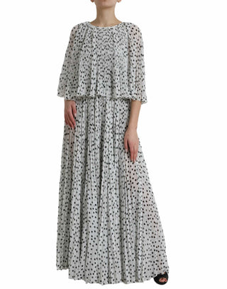 Dolce & Gabbana Clothing Black/White / IT40|S / Material: 100% Polyester Elegant Polka Dots Maxi Dress