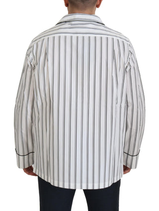 Dolce & Gabbana Clothing Black/White / IT43 | XL / Material: 100% Cotton White Stripes Cotton Pajama Sleepwear Shirt