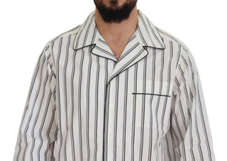 Dolce & Gabbana Clothing Black/White / IT43 | XL / Material: 100% Cotton White Stripes Cotton Pajama Sleepwear Shirt