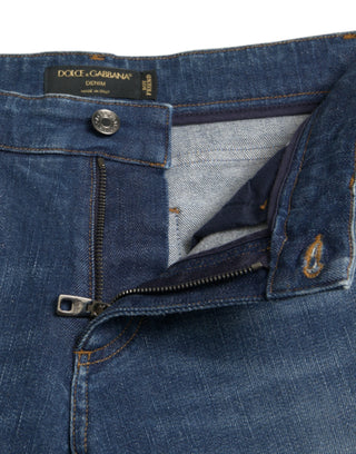 Dolce & Gabbana Clothing Blue / IT40|S / Material: 98% Cotton 2% Elastane Blue BOYFRIEND Mid Waist Cotton Denim Jeans