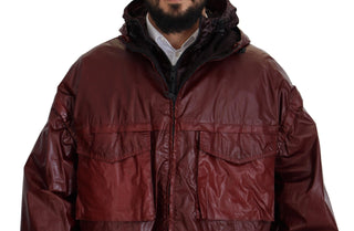 Dolce & Gabbana Clothing Bordeaux / IT50 | L / Material: 100% Cotton Elegant Bordeaux Full Zip Hooded Jacket