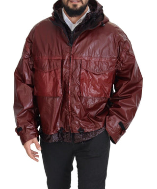 Dolce & Gabbana Clothing Bordeaux / IT50 | L / Material: 100% Cotton Elegant Bordeaux Full Zip Hooded Jacket