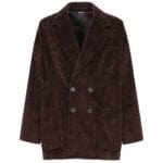 Dolce & Gabbana Clothing Brown / IT54 | XXL Elegant Oversized Corduroy Velvet Jacket