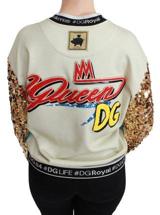 Dolce & Gabbana Clothing Chic Multicolor Motive Sequined Sweater