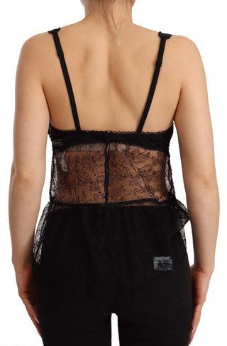 Dolce & Gabbana Clothing IT2 | S / Black / Material: Silk Elegant Black Silk Lingerie Chemise