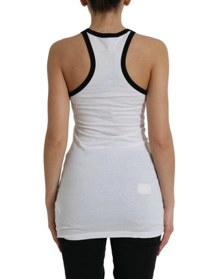 Dolce & Gabbana Clothing Material: 100% Cotton / White / IT40|S Elegant Sleeveless Logo Tank Top