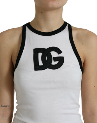 Dolce & Gabbana Clothing Material: 100% Cotton / White / IT40|S Elegant Sleeveless Logo Tank Top