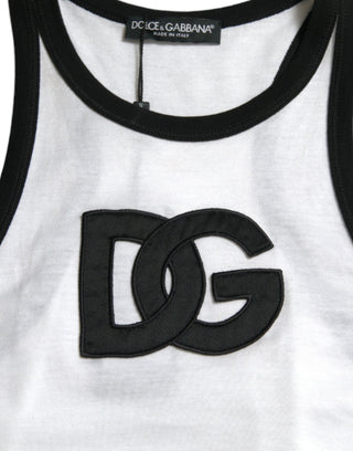 Dolce & Gabbana Clothing Material: 100% Cotton / White / IT40|S Elegant Sleeveless Logo Tank Top