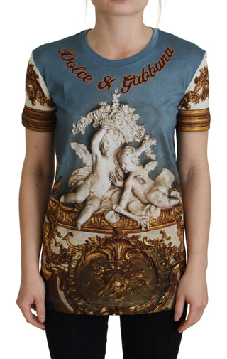 Dolce & Gabbana Clothing Multicolor / IT36|XXS / Material: 100% Cotton Chic Angel Print Casual Cotton Tee