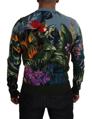 Dolce & Gabbana Clothing Multicolor / IT50 | L / Material: 63% Wool, 37% Silk Jungle Embroidered Wool Silk Sweater