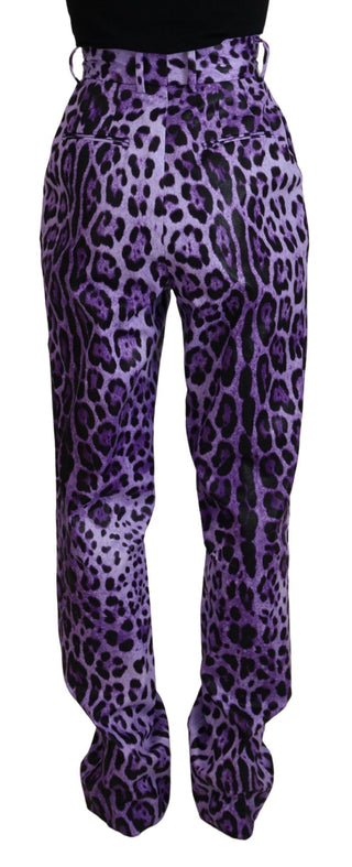 Dolce & Gabbana Clothing Purple / IT40|S / Material: 99% Cotton 1% Elastane Elegant High Waist Straight Purple Pants