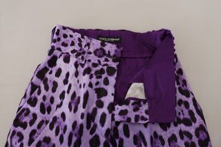 Dolce & Gabbana Clothing Purple / IT40|S / Material: 99% Cotton 1% Elastane Elegant High Waist Straight Purple Pants