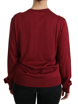 Dolce & Gabbana Clothing Red / IT50 | XXL / Material: 100% Silk Silk Red Cardigan Top with Button Accents