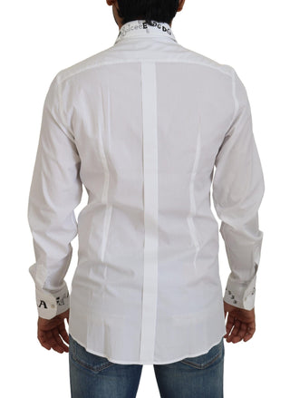 Dolce & Gabbana Clothing White / IT39 | S / Material: 100% Cotton White Printed Cotton SlimFit Dress GOLD Shirt