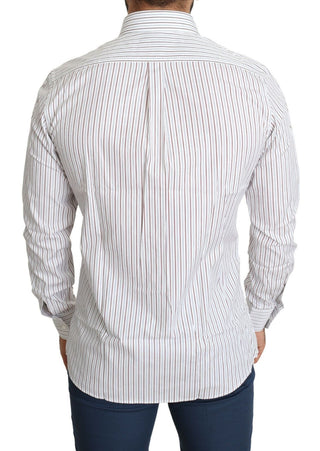 Dolce & Gabbana Clothing White / IT40 | M / Material: 100% Cotton Elegant White Striped Cotton Dress Shirt