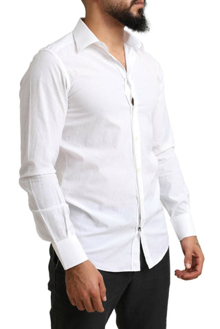 Dolce & Gabbana Clothing White / IT40 | M / Material: 100% Cotton White GOLD Cotton SlimFit Formal Dress Shirt