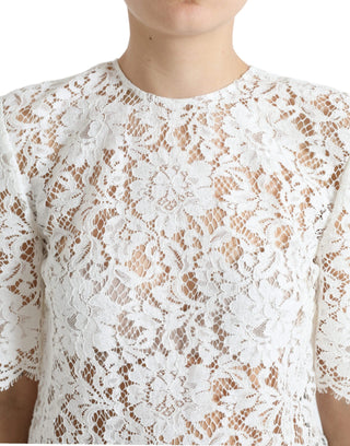 Dolce & Gabbana Clothing White / IT40|S / Material: 52% Cotton 39% Viscose 9% Nylon Elegant White Lace Blouse