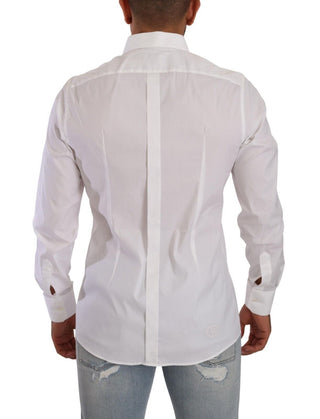 Dolce & Gabbana Clothing White / IT41 | L White GOLD Cotton Blend Dress Men Formal Shirt