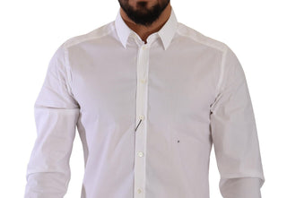 Dolce & Gabbana Clothing White / IT41 | L White GOLD Cotton Blend Dress Men Formal Shirt