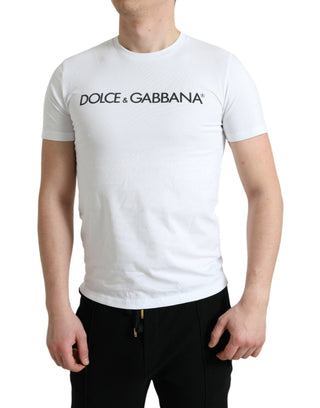 Dolce & Gabbana Clothing White / IT46 | S / Material: 100% Cotton Elegant White Cotton Round Neck Tee