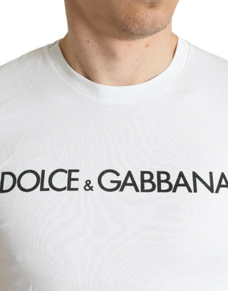 Dolce & Gabbana Clothing White / IT46 | S / Material: 100% Cotton Elegant White Cotton Round Neck Tee