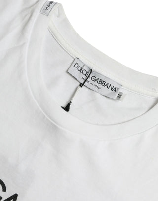 Dolce & Gabbana Clothing White / IT46 | S / Material: 100% Cotton Elegant White Cotton Round Neck Tee