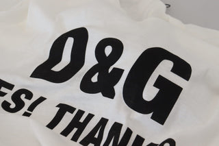 Dolce & Gabbana Clothing White / IT46 | S White D&G YES! THANKS! Tee Cotton T-shirt