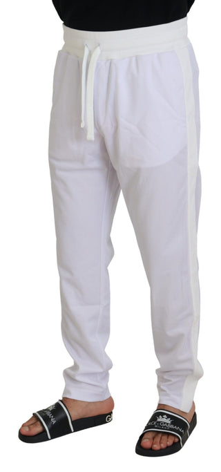 Dolce & Gabbana Clothing White / IT48 | M / Material: 100% Polyester White Polyester Crown Logo Jogger Pants